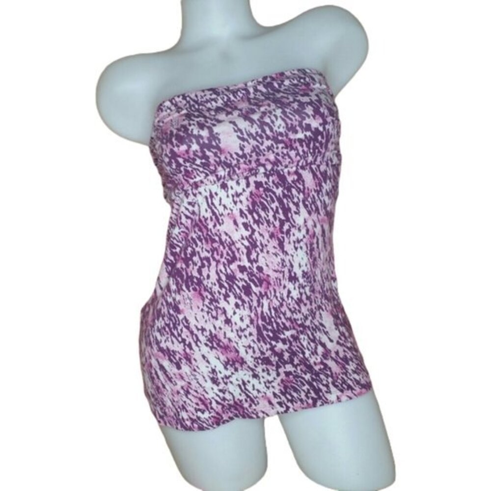 Express Purple Leopard Tube Top Y2K 90's Womens Size Medium
